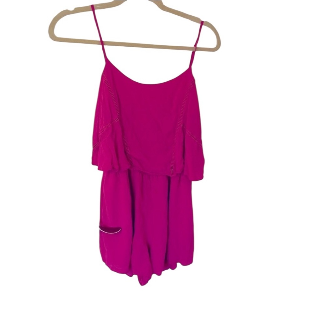 BCBGeneration Magenta Spaghetti-Strap Romper